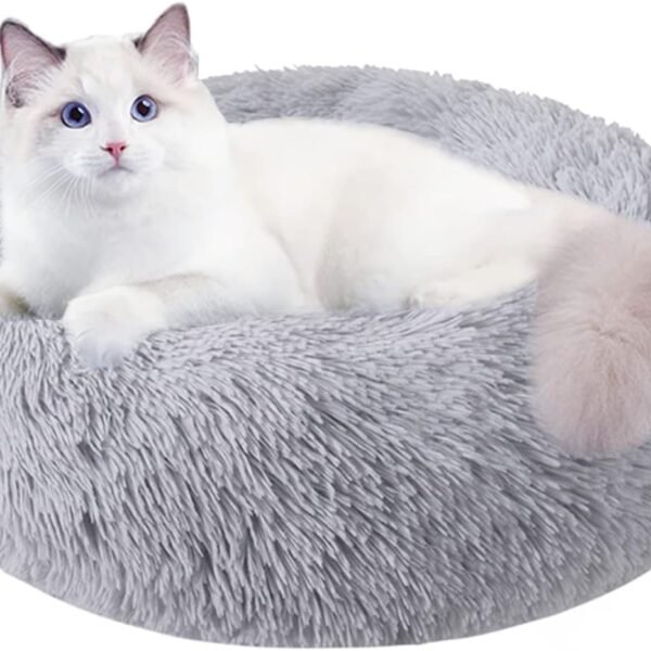 Cat Beds for Indoor Cats, 20 Inch Dog Bed for Small Melium Large Dogs, Washable-Round Pet Bed for Puppy and Kitten with Slip-Resistant Bottom