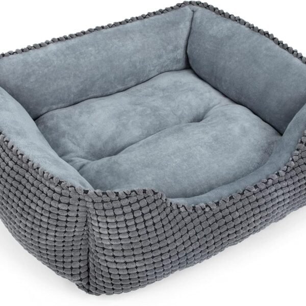 Dog Bed for Large Medium Small Dogs, Rectangle Washable Sleeping Orthopedic Pet Sofa Bed, Soft Calming Cat/Puppy Beds for Indoor Cats, Anti-Slip Bottom with Multiple Size (20'', Grey)