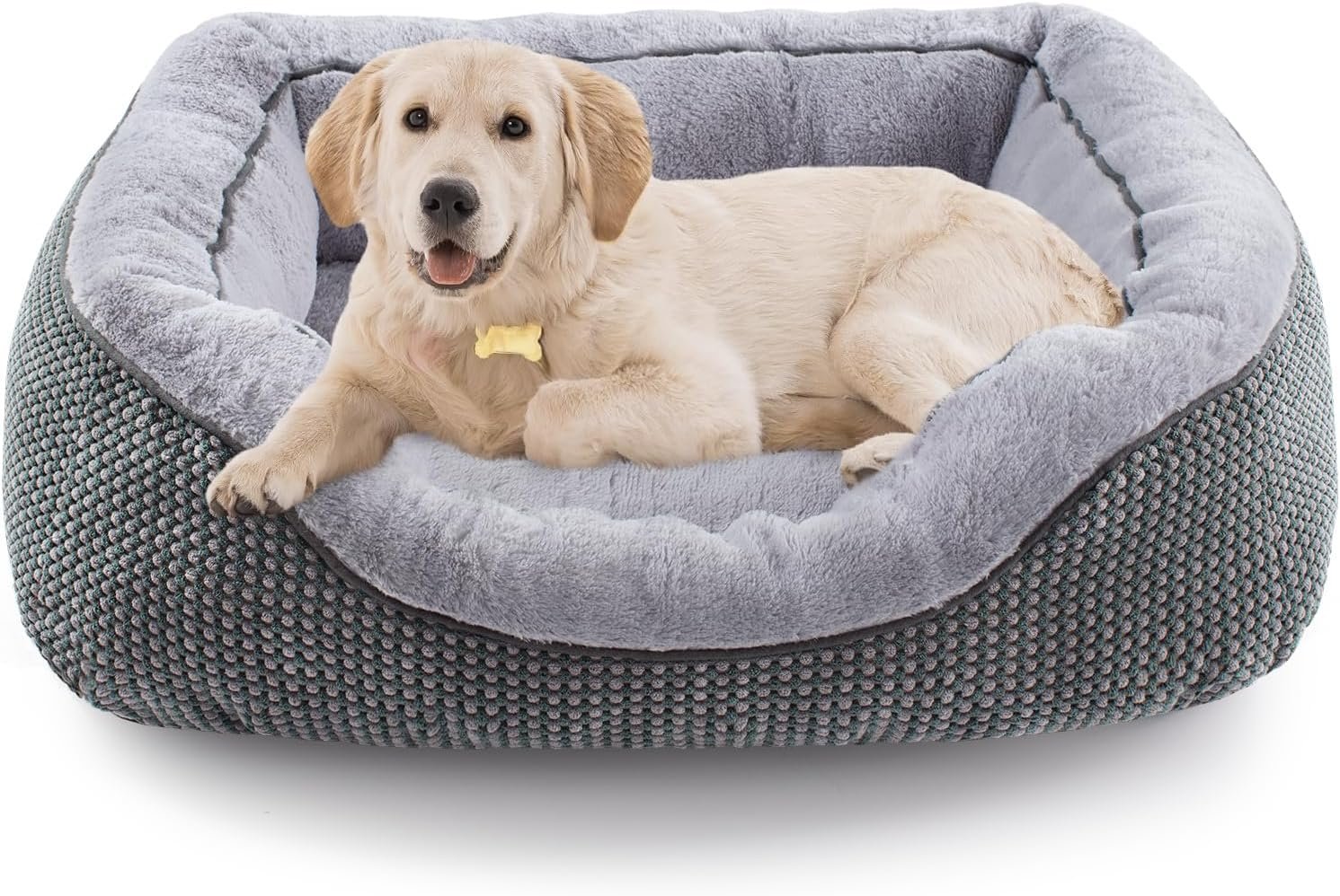 Medium Dog Beds for Medium Dogs Washable, Rectangle Dog Bed Medium Size Dog, Orthopedic Dog Bed, Warming Soft Calming Sleeping Puppy Bed Durable Bed with Anti-Slip Bottom M(30"x24"x9")