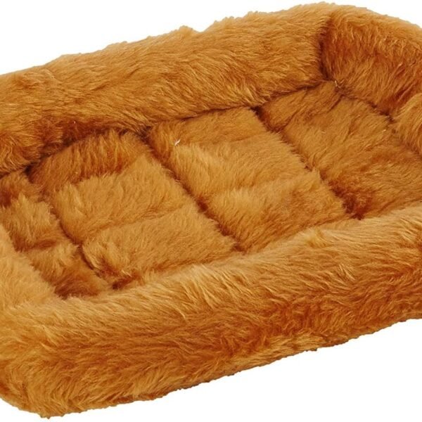 Cinnamon 18-Inch Pet Bed w/ Comfortable Bolster | Ideal for Small Breeds & Fits an 18-Inch Crate | Easy Maintenance Machine Wash & Dry