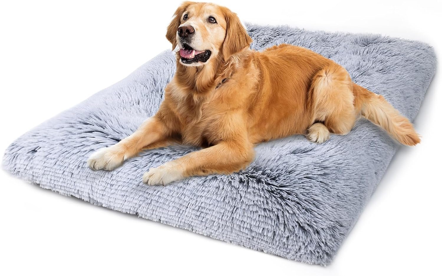 Large Dog Bed Crate Pad 36 inch, Washable Pet Crate Beds Large Medium Small Sized Dogs, Deluxe Plush Anti-Slip Dog Mats for Sleeping, Soft Kennel Pad 35 * 23 inch Grey