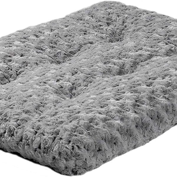 Deluxe Dog Beds Super Plush Dog & Cat Beds Ideal for Dog Crates Machine Wash & Dryer Friendly, 1-Year Warranty, Gray, 24-Inch