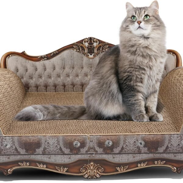 Sofa Shaped Cat Scratching Couch,Thick Cat Scratching Cardboard,Cat Lounge Bed for Indoor Cat Rest&Play,Cat Sofa Scratcher Pad (23 "L X 12.2" W X 10.6 "H)